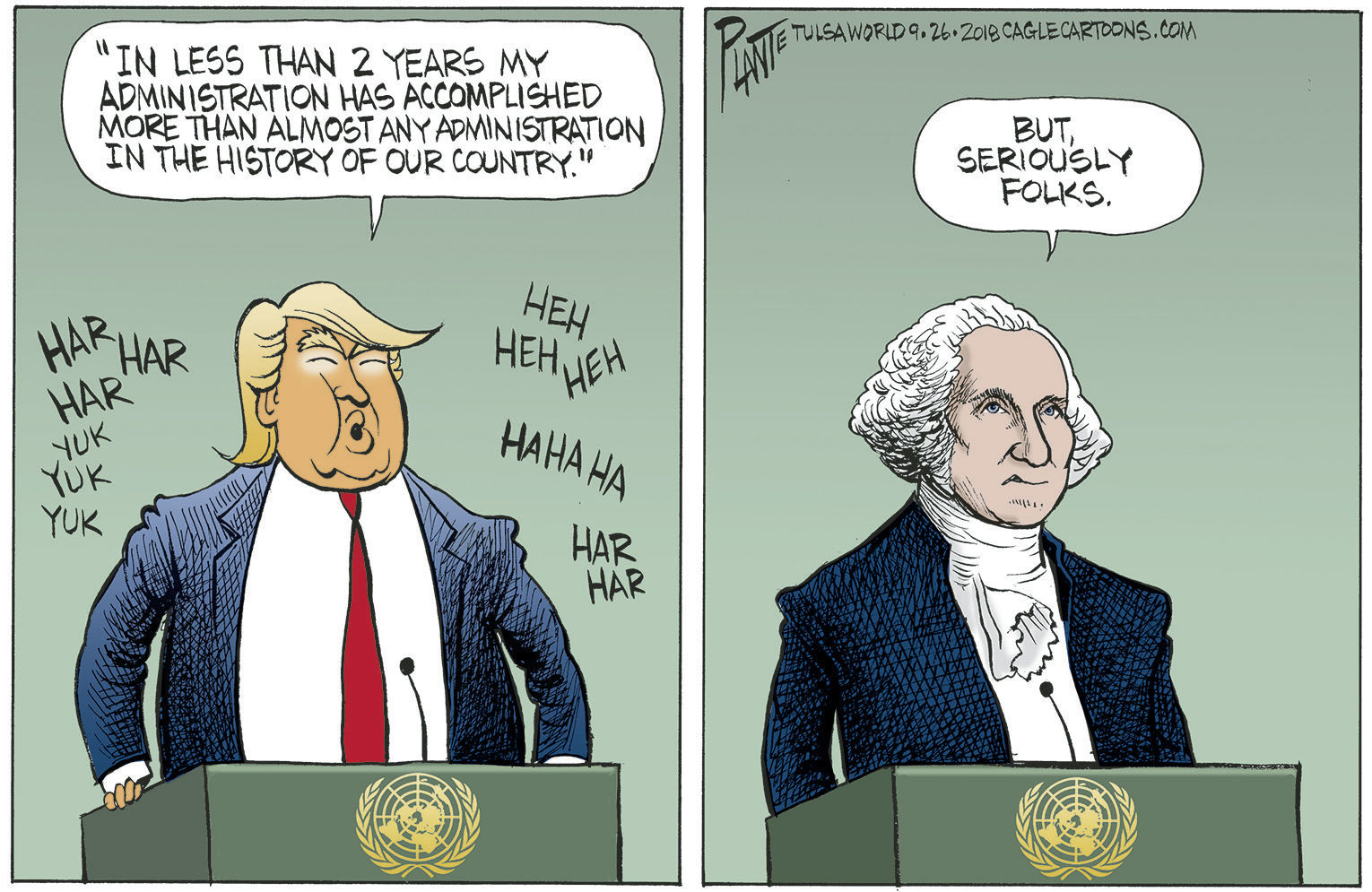 Bruce Plante Cartoon: Trump at the United Nations